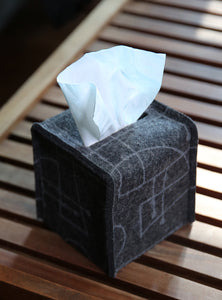 Tissue Box Cover Merino Wool Felt 'Chalkline' Charcoal