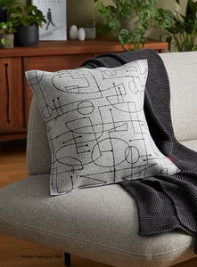 Cushion Chalkline Black on Grey | Chair Cushions | Lorraine Tuson