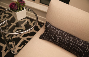 Lumbar Cushion Chalkline Light Grey on Charcoal