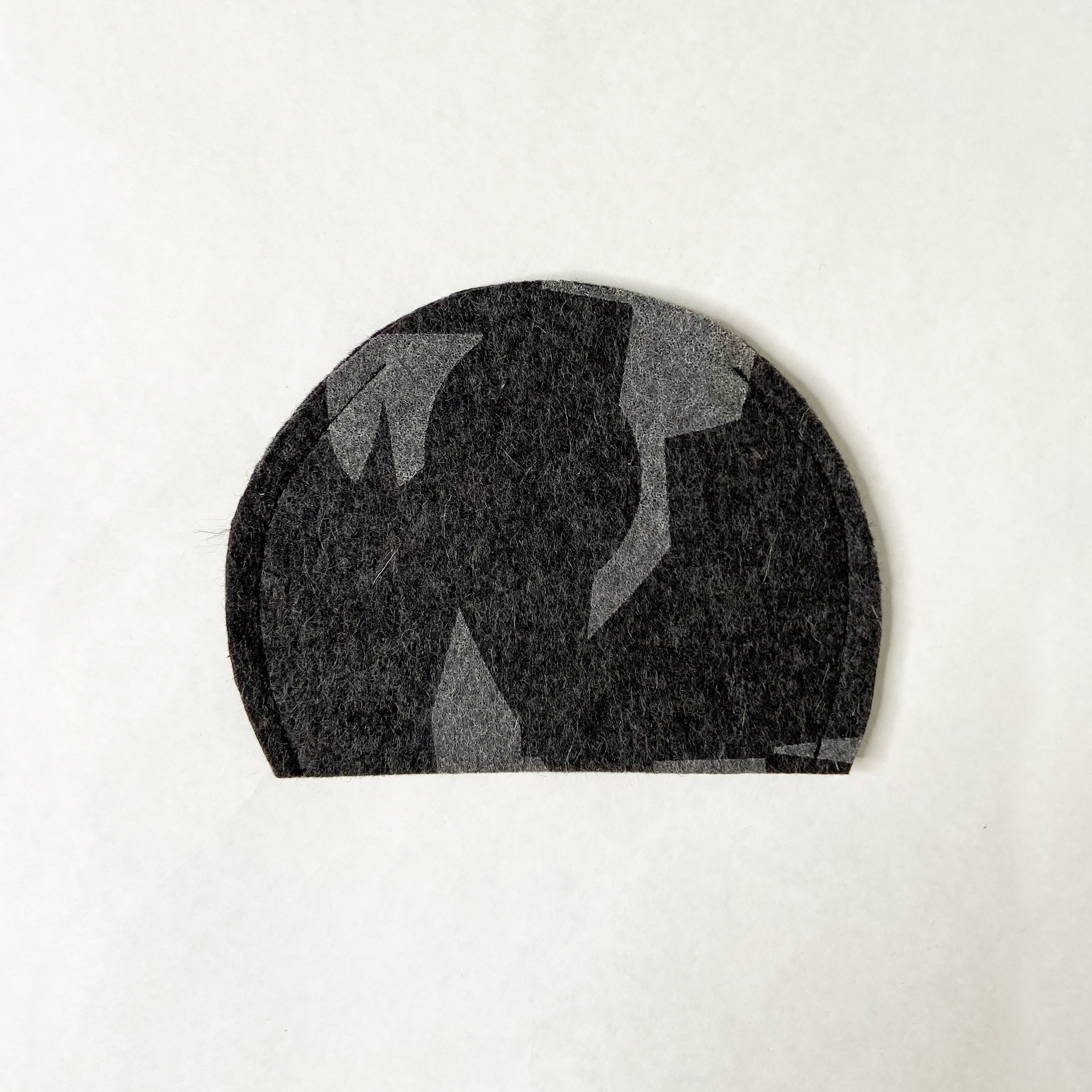 Vase Sleeve Merino Wool Felt 'Fragment' Charcoal Small
