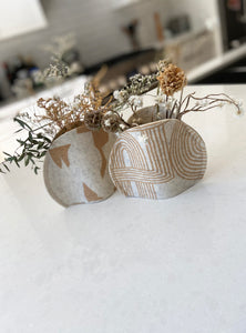 Vase Sleeve Merino Wool Felt 'Rake' Bamboo Small
