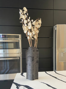 Vase Sleeve Merino Wool Felt Rake Charcoal Tall